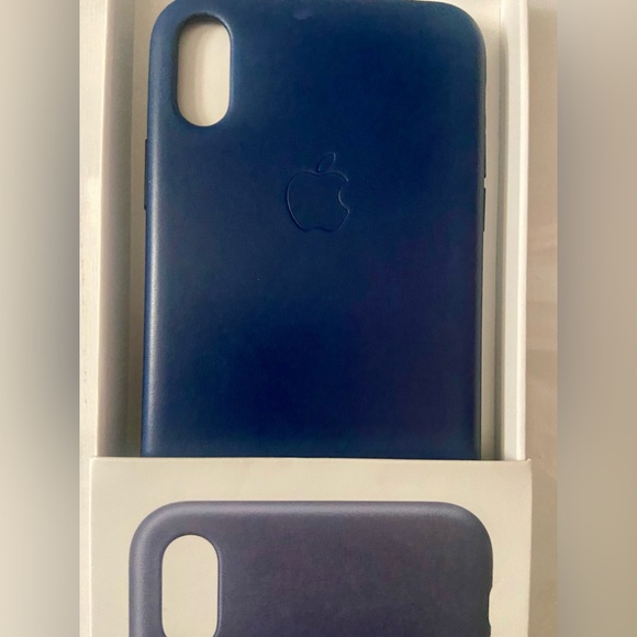 Apple Original Leather Case for Apple iPhone Xs Max Navy Blue Authentic New - Picture 3 of 7